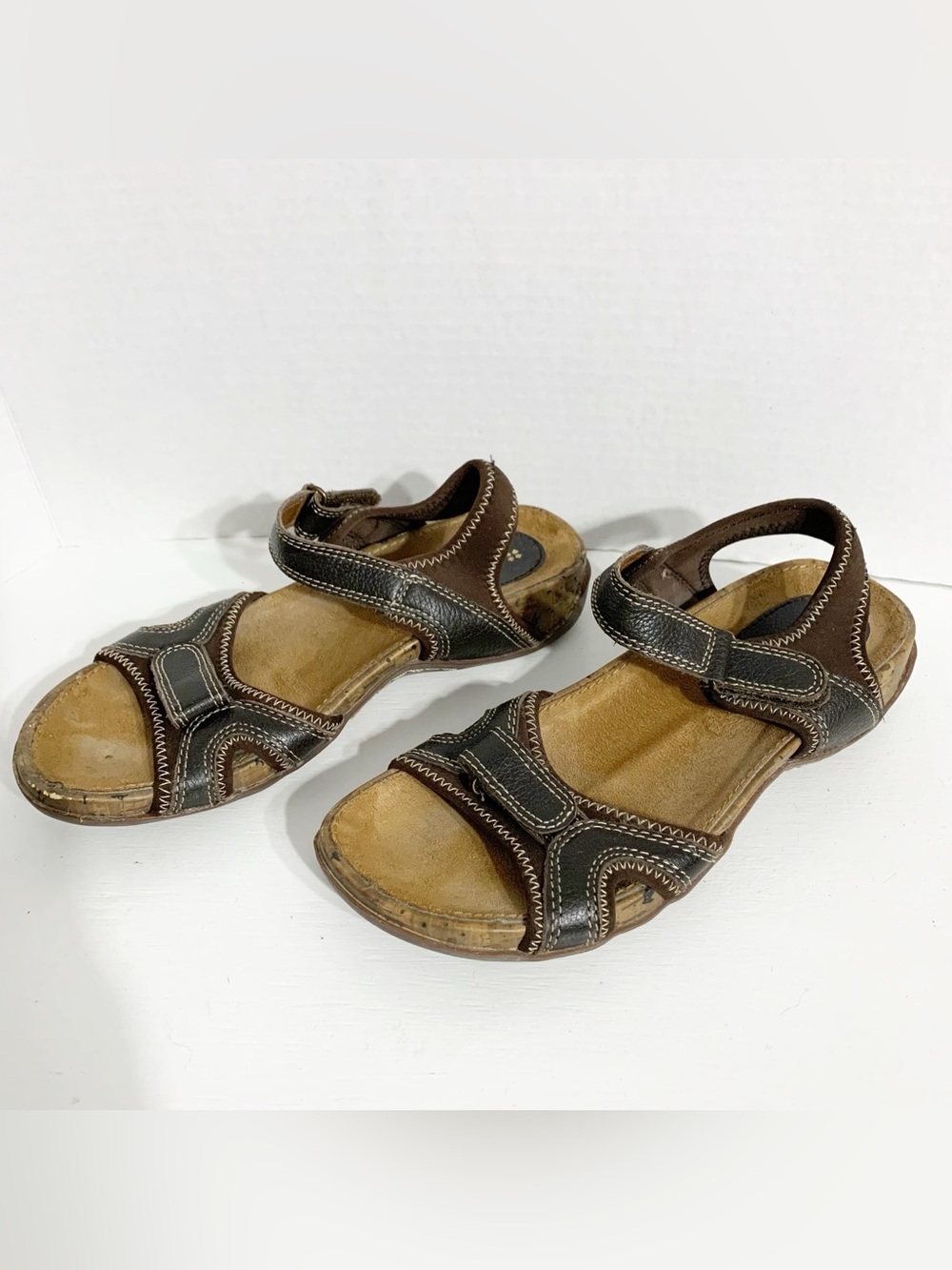 Naturalizer Monteda Brown Leather Comfort Sandals Women’s 6.5 M Adjustable Strap